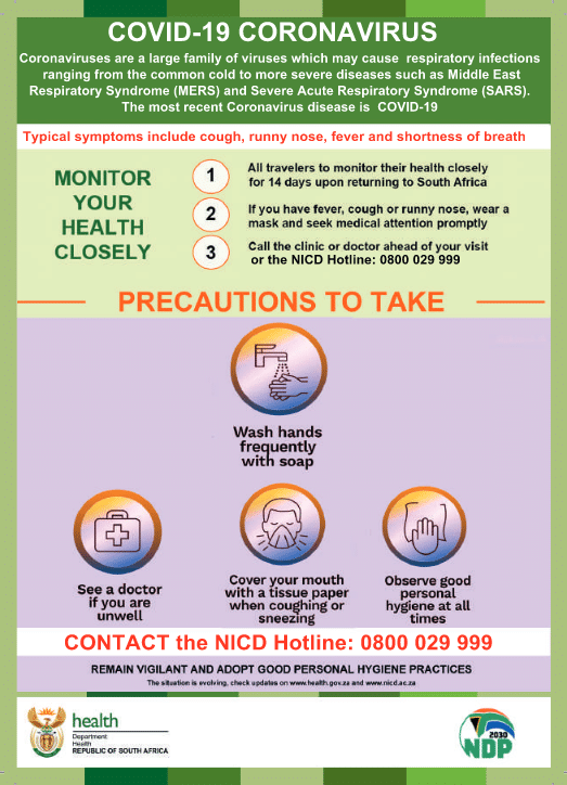 COVID-19 Coronavirus infographic by Department of Health